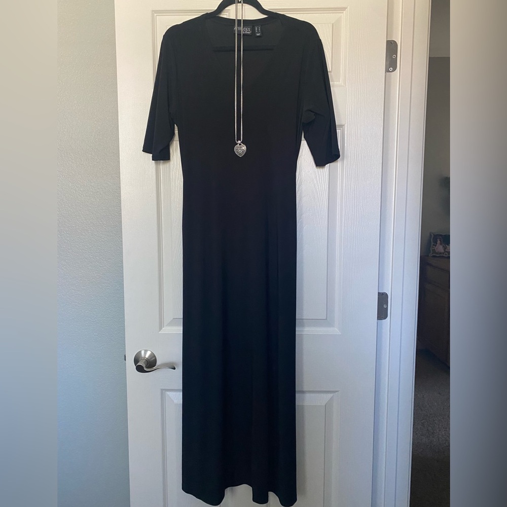 Black Illusion Waist Maxi Dress